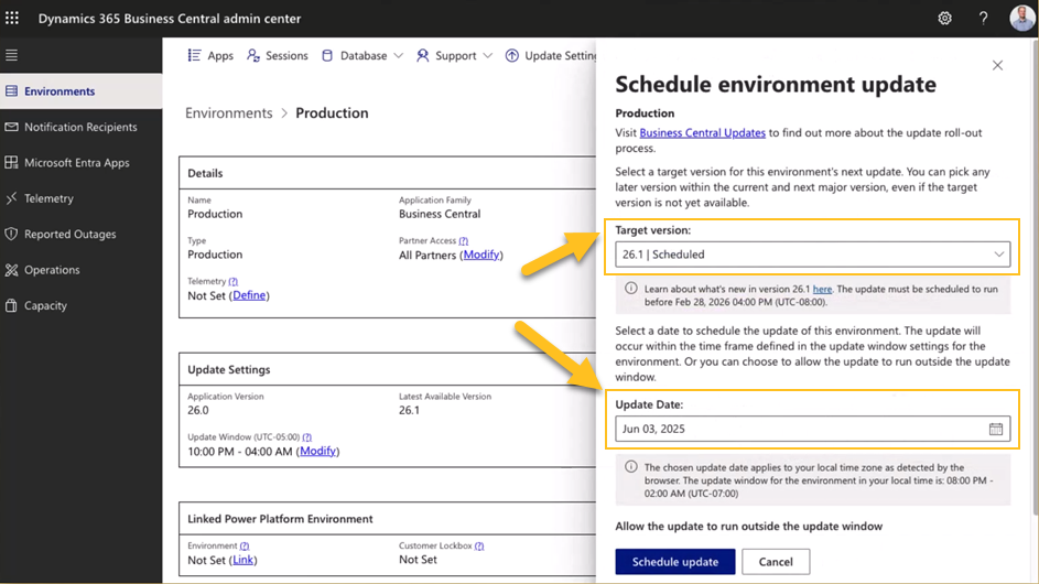 Dynamics 365 Business Central admin center
