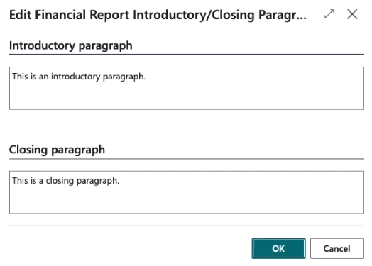 Edit Financial Report Introductory/Closing Paragraph page