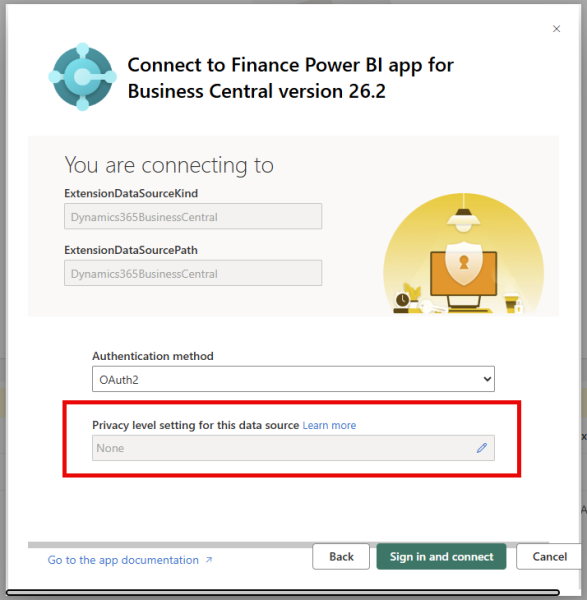 Screenshot of the Power BI app installer.