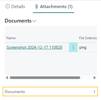 Documents FactBox Documents field