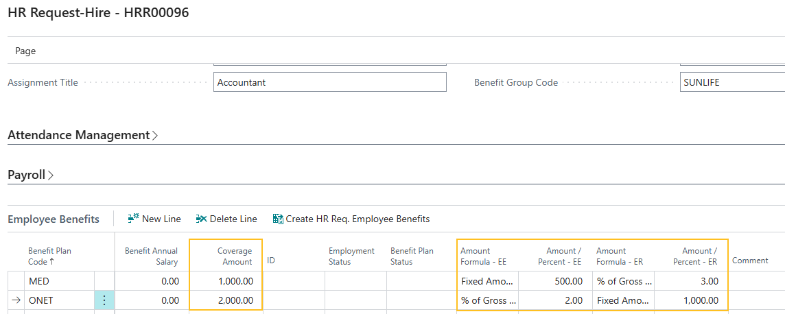 HR Request-Hire page new fields
