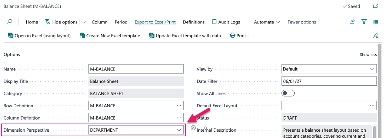 Assign dimension perspective example