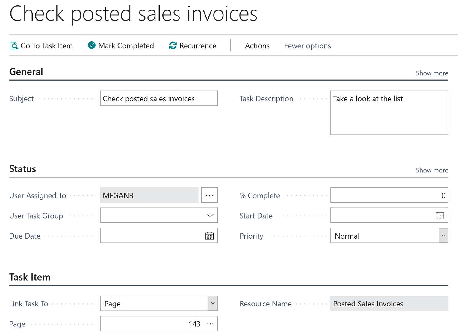 Exemple de t&acirc;che utilisateur.