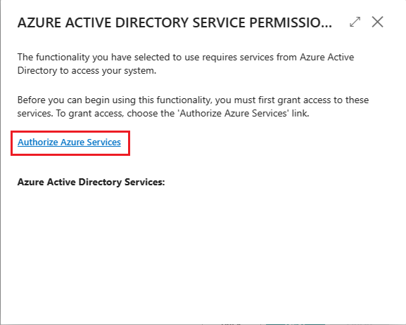 Affiche la page AUTORISATIONS DE SERVICE MICROSOFT ENTRA