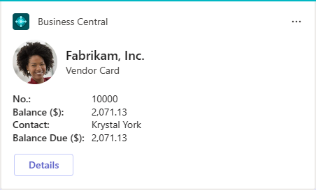 Image montrant une fiche dans Teams lorsque le r&eacute;sum&eacute; d&rsquo;enregistrement est activ&eacute;.