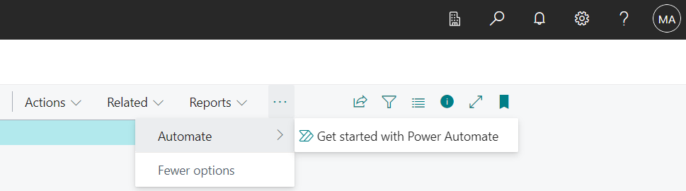 Affiche l'&eacute;l&eacute;ment Automatiser dans la barre d'actions.