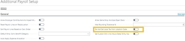 Ne pas d&eacute;finir la taxe locale &agrave; partir du code d'emplacement
