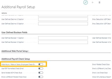 Masquer les heures / le taux sur le talon de ch&egrave;que des employ&eacute;s salari&eacute;s