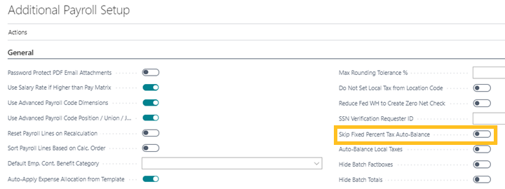 Ignorer l'&eacute;quilibrage automatique des taxes &agrave; pourcentage fixe