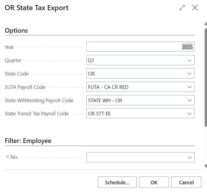 Page Exportation des taxes d'&Eacute;tat de l'Oregon