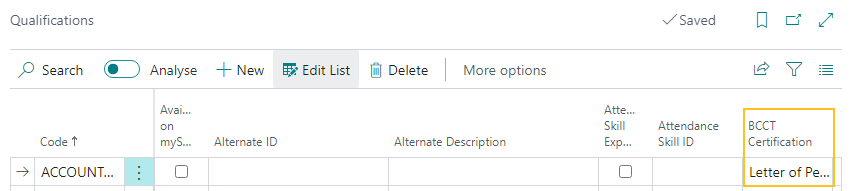Page Qualifications - champ Certification BCCT