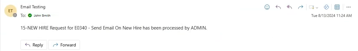 Exemple de courriel pour une demande RH trait&eacute;e