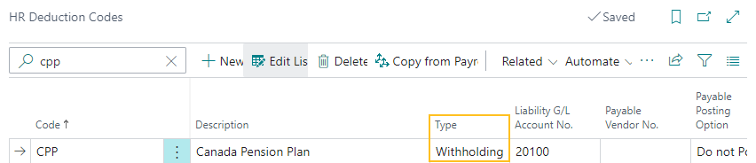 Page Code de d&eacute;duction RH Champ Type