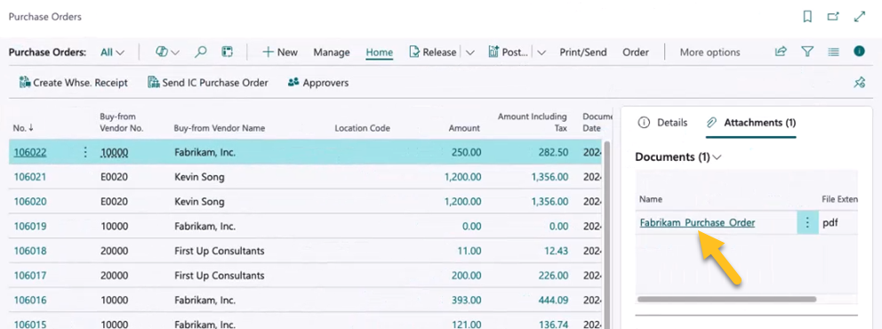 Exemple de lien PDF sur la page Bon de commande