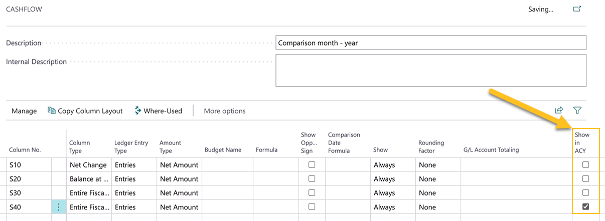 Champ Afficher en DRS sur les d&eacute;finitions de colonnes