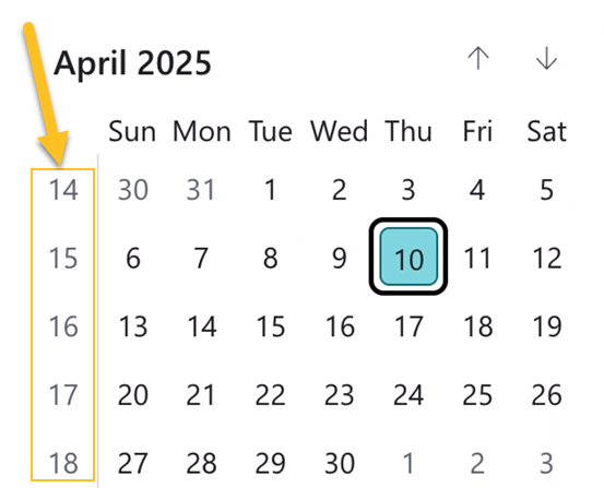 Afficher les num&eacute;ros de semaine dans les calendriers
