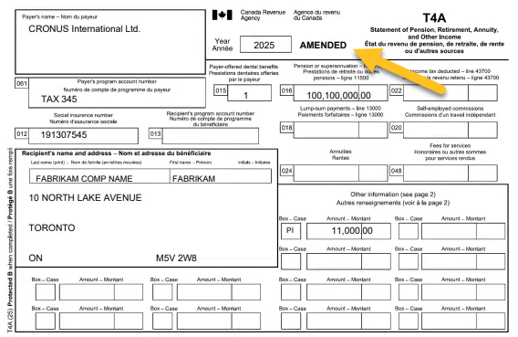 Exemple de feuillet T4A modifi&eacute;