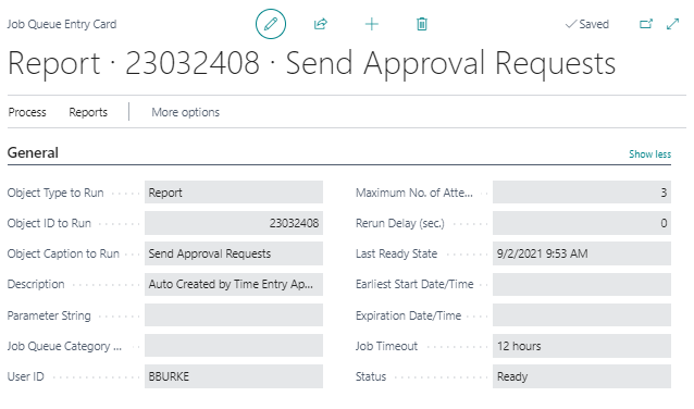 Entr&eacute;e de file d'attente de travaux Envoyer les demandes d'approbation