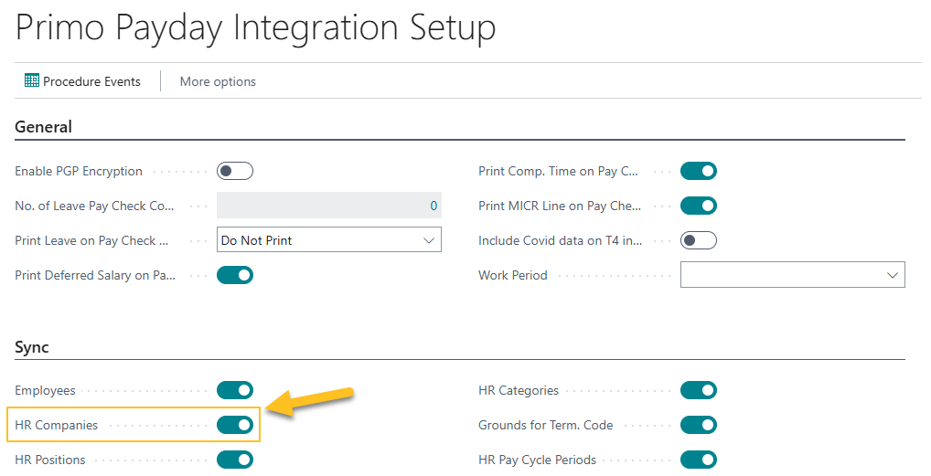 HR Companies sync